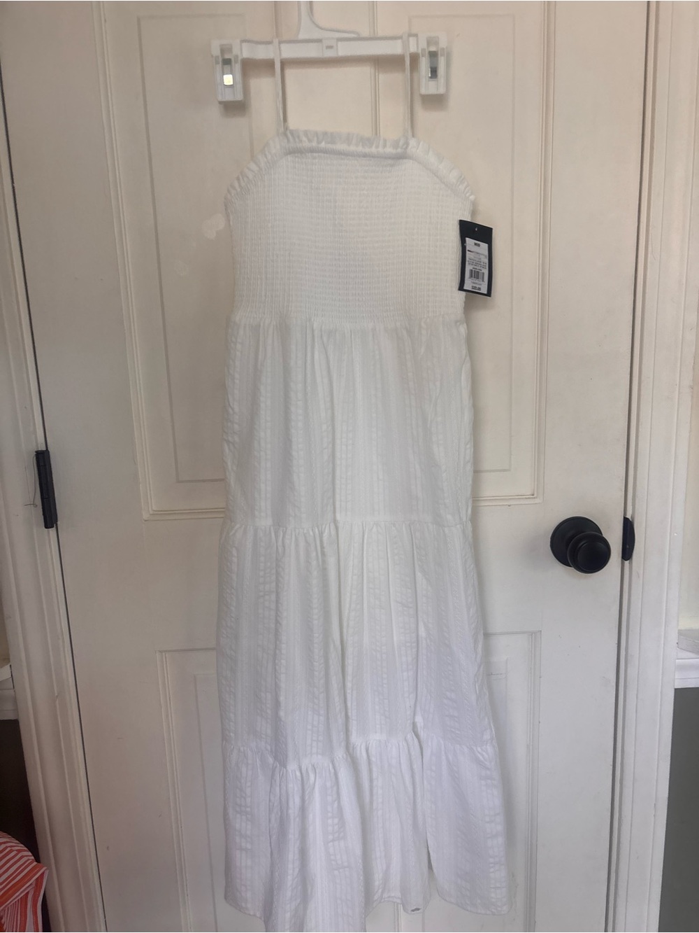 Girls White Maxi Dress with Smocked Bodice NWT